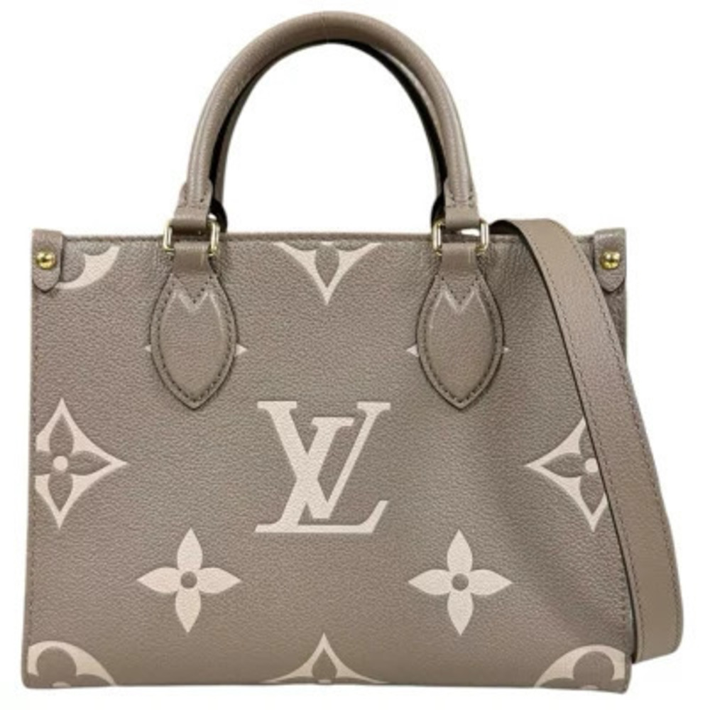Louis Vuitton On The Go LV Bicolor Amp Shoulder Bag Beige Cream